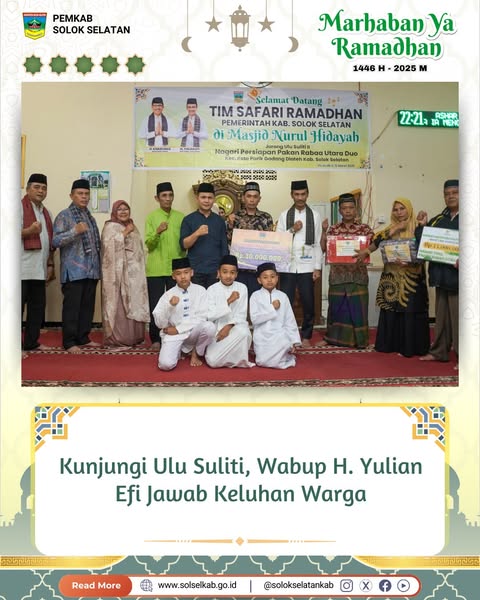 Kunjungi Ulu Suliti, Wabup H. Yulian Efi Jawab Keluhan Warga