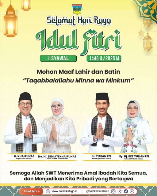 Selamat Hari Raya Idul Fitri 1446 Hijriah.